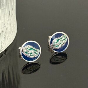 Florida Gators Crocodile Earrings S925 Sterling Silver Handmade Ear Stud